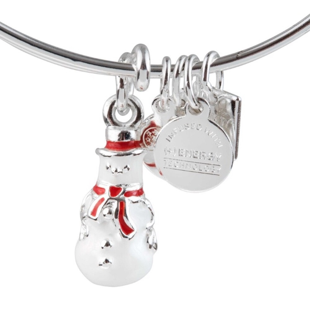 Snowman alex and ani silver bracelet